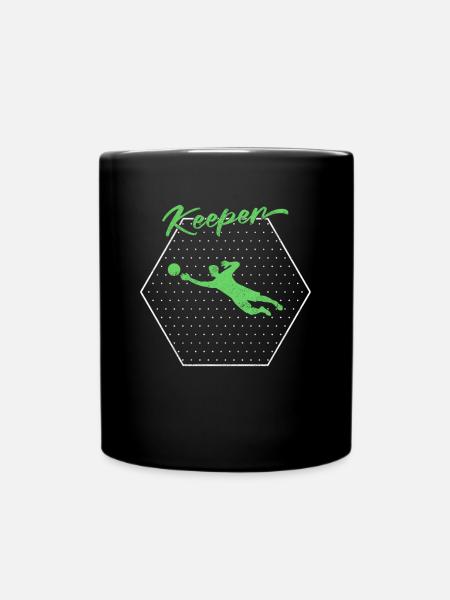 Torwart keeper - Tasse einfarbig - Schwarz