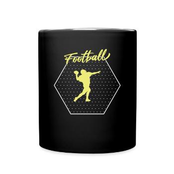 Football - Tasse einfarbig - Schwarz - Vorne
