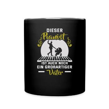 Pianist Vatertag Klavierspieler Musiker - Tasse einfarbig - Schwarz - Vorne