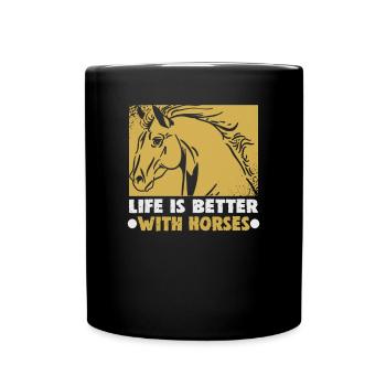 Design équestre et équestre pour les amoureux des chevaux - Mug uni - noir - Devant