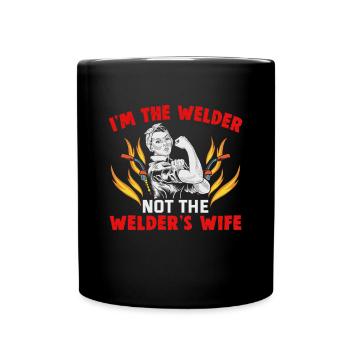 Schweißerin Spruch Design für Metallbauer - Tasse einfarbig - Schwarz - Vorne