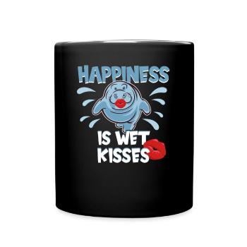 Nez froid Lamantin à cœur chaud Lamantin potelé potelé - Mug uni - noir - Devant