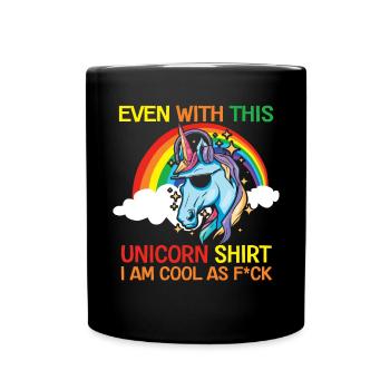Funny Sarcastic Unicorn Confidence - Full Colour Mug - black - Front