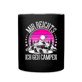 Camping Camper Campen - Tasse einfarbig - Schwarz - Vorne