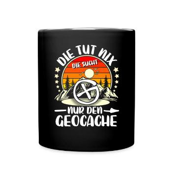 Geocaching Geocacher Geocache - Tasse einfarbig - Schwarz - Vorne