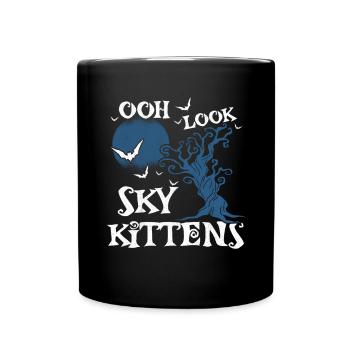 Oh Look Sky Kittens Bats Halloween Bat - Tasse einfarbig - Schwarz - Vorne