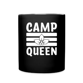 Camp Königin Wandershirt - Tasse einfarbig - Schwarz - Vorne