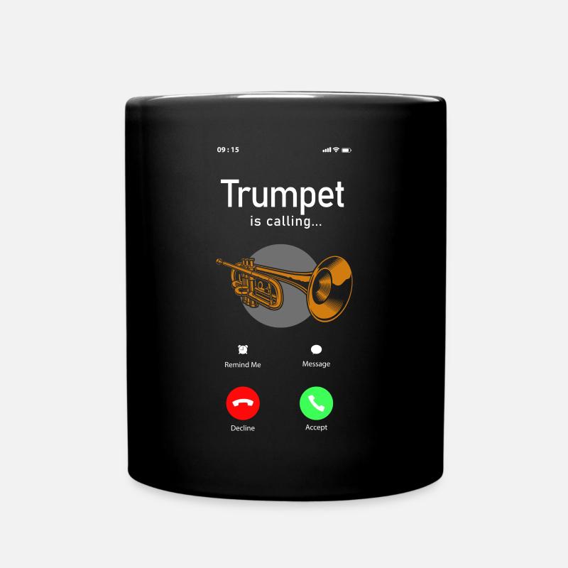 Trumpet Player Phone Display - Tasse einfarbig - Schwarz
