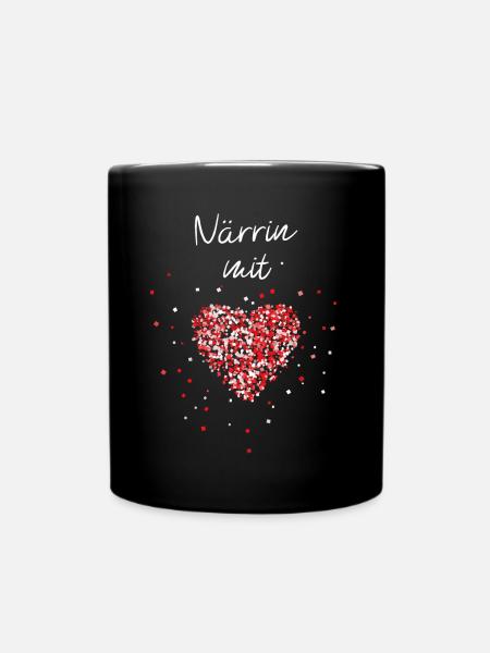 Närrin Karneval Fasching Jeck Konfetti Rot Weiss - Tasse einfarbig - Schwarz
