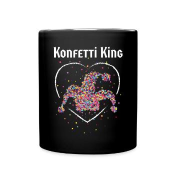 Konfetti Kölner Karneval Fasching Narr Jeck - Tasse einfarbig - Schwarz - Vorne