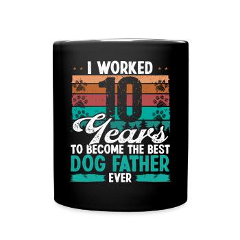 10 Year Old Best Dog Father 10 Birthday Dog Dad - Tasse einfarbig - Schwarz - Vorne