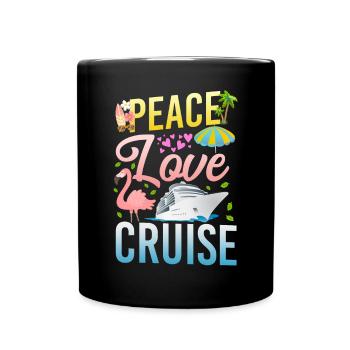 Bateau de croisière Vacances Fille Paix - Mug uni - noir - Devant