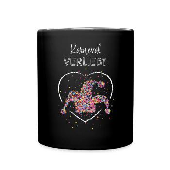 Karnevalfan Fasching Kostümersatz 5. Jahreszeit - Tasse einfarbig - Schwarz - Vorne