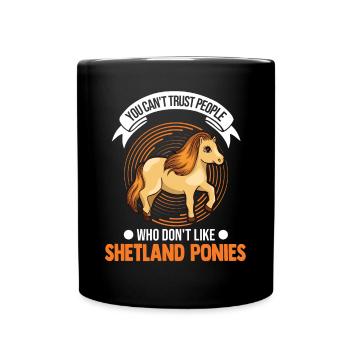 Shetland Pony Geschenk Shetty - Tasse einfarbig - Schwarz - Vorne