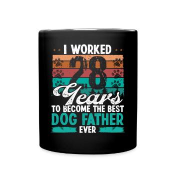 28 Year Old Best Dog Father 28 Birthday Dog Dad - Full Colour Mug - black - Front