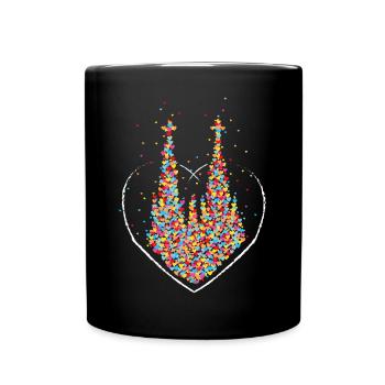 Köln Kölner Dom Karneval Fasching Fastelovend - Tasse einfarbig - Schwarz - Vorne