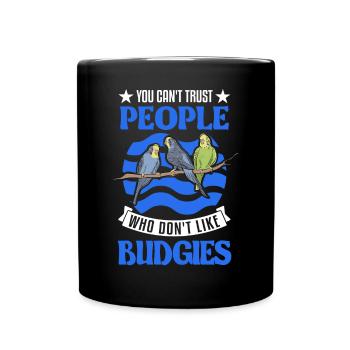 Cadeau perruche Welli Cockatiel - Mug uni - noir - Devant