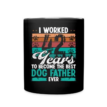 42 Year Old Best Dog Father 42 Birthday Dog Dad - Full Colour Mug - black - Front