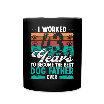 43 Year Old Best Dog Father 43 Birthday Dog Dad - Tasse einfarbig - Schwarz - Vorne
