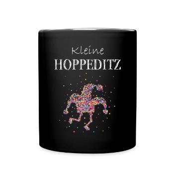 Hopeditz Närrin Düsseldorfer Karneval Kostümersatz - Tasse einfarbig - Schwarz - Vorne