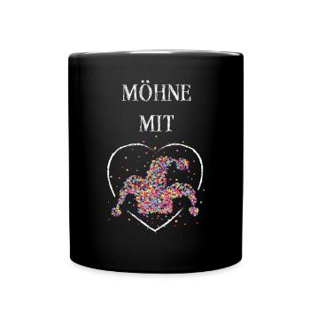 Möhne mit Herz Karneval Fasching Düsseldorf Närrin - Tasse einfarbig - Schwarz - Vorne