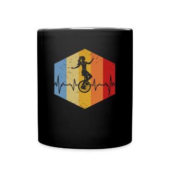 Heartbeat Unicyclist - Full Colour Mug - black - Front