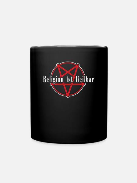 Religion ist heilbar Pentagramm - Tasse einfarbig - Schwarz