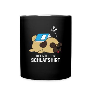Official Sleeping Shirt Pyjamas Pug Dog Book - Full Colour Mug - black - Front