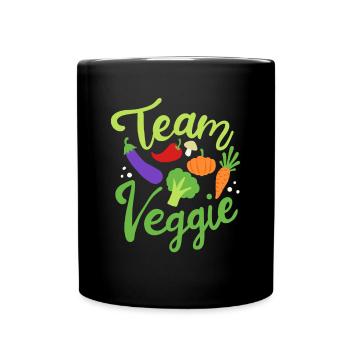 Team Veggie Vegan Veganer Veganerin Geschenk - Tasse einfarbig - Schwarz - Vorne