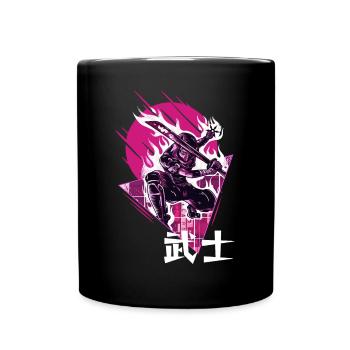 Ninja Samurai Flaming Sword Japanische - Tasse einfarbig - Schwarz - Vorne