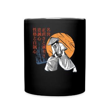 Vintage Samurai Krieger japanischer Katana - Tasse einfarbig - Schwarz - Vorne