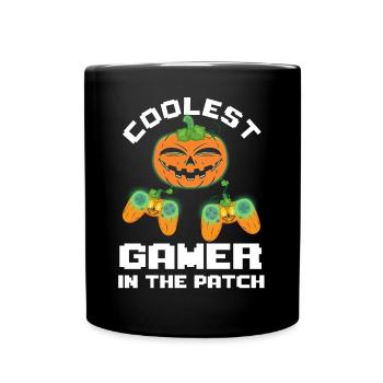 Kids Halloween Coolest Gamer In The Patch Boys - Full Colour Mug - black - Front