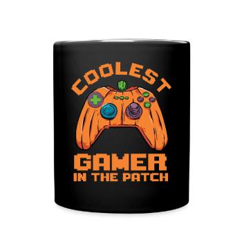Kids Halloween Coolest Gamer In The Patch Boys - Full Colour Mug - black - Front