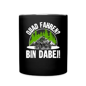 Quad ATV Offroad Quadfahrer - Tasse einfarbig - Schwarz - Vorne