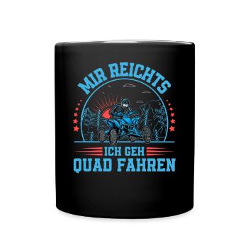 Quad ATV Offroad Quadfahrer - Tasse einfarbig - Schwarz - Vorne