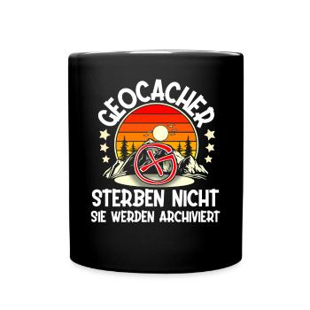 Geocaching Geocacher Geocache - Tasse einfarbig - Schwarz - Vorne
