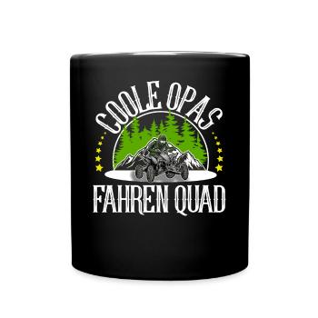 Quad ATV Offroad Quadfahrer - Tasse einfarbig - Schwarz - Vorne