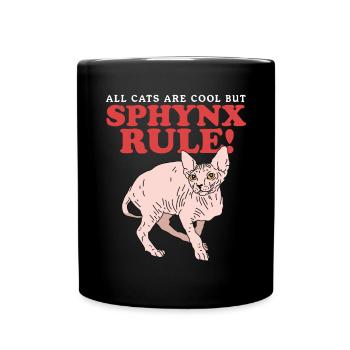 Sphynx Katzen Katzenbesitzer Geschenk - Tasse einfarbig - Schwarz - Vorne