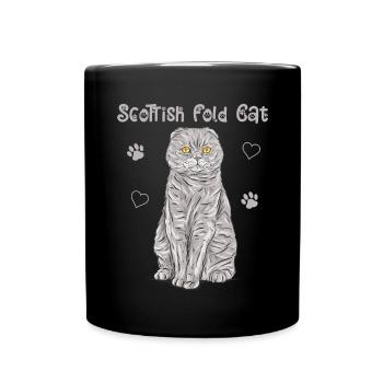 Scottish Folding Ear Cat Cadeau Scottish Fold - Mug uni - noir - Devant