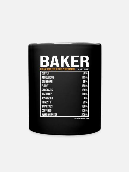 Bäcker tageswerte Lustiger Bäcker - Tasse einfarbig - Schwarz