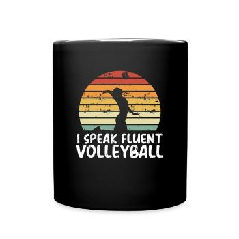 Ich Spreche Fließend Volleyball - Tasse einfarbig - Schwarz - Vorne