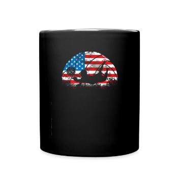 Volleyballspieler Usa flagge - Tasse einfarbig - Schwarz - Vorne