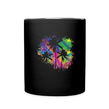 Summer palms - Full Colour Mug - black - Front