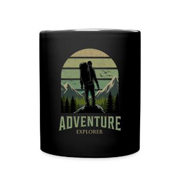 Adventure Explorer Mountains Nature Lovers - Full Colour Mug - black - Front