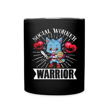 School Social Work Month Cat - Full Colour Mug - black - Front