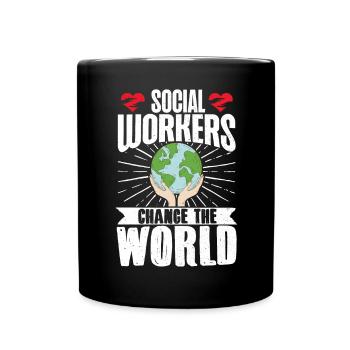 School Social Work Month Globe - Tasse einfarbig - Schwarz - Vorne