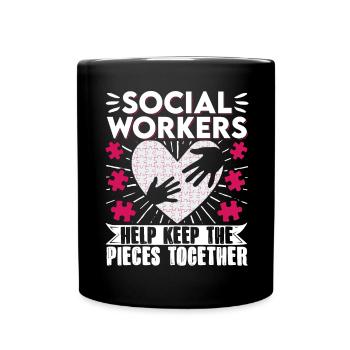 Mois du travailleur social scolaire Cœur - Mug uni - noir - Devant