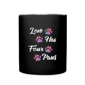 L’amour a quatre pattes chiens Amoureux des chiens Gassi - Mug uni - noir - Devant