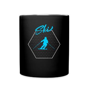 Ski - Tasse einfarbig - Schwarz - Vorne