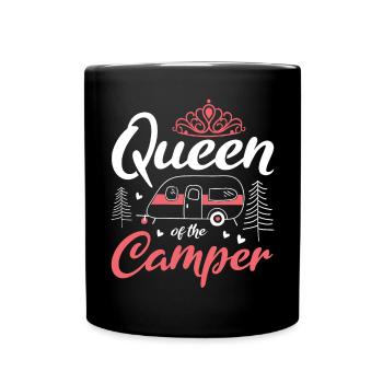 Reine du Camping Caravane - Mug uni - noir - Devant